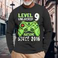 Level 9 Unlocked Awesome 2016Ideospiel 9Th Birthday Boy Langarmshirts Geschenke für alte Männer