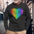 LGBTQ Pride I Love You Hand Sign Rainbow Heart ASL Ally Long Sleeve T-Shirt Gifts for Old Men