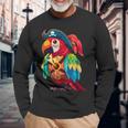 Loro Pirata Divertido Loroestido Como Pirata Camiseta de manga larga Regalos para ancianos