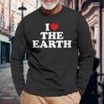 I Love The Earth Heart Environmental Alist Langarmshirts Geschenke für alte Männer