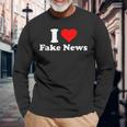 I Love Fake News Langarmshirts Geschenke für alte Männer