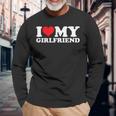 I Love My Hot Girlfriend I Heart My Hot Girlfriend Gf Bf Long Sleeve T-Shirt Gifts for Old Men