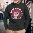 Love Music Hate Fascism Against Nazis Against Right Langarmshirts Geschenke für alte Männer