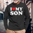 I Love My Son Heart Langarmshirts Geschenke für alte Männer