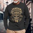 Man January 1955 70 Years intage 70Th Birthday Langarmshirts Geschenke für alte Männer