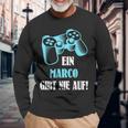 A Marco Gibt Never Up Personalised Gamer Langarmshirts Geschenke für alte Männer