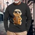 Meerkat With Sunglasses Animal Lovers Cute Surikate Langarmshirts Geschenke für alte Männer