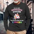 Mein Menschen Bin Einhorn For Carnival Langarmshirts Geschenke für alte Männer