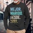 Mejor Marido Desde 1992 33 Aniversario De Boda 33 Años Camiseta de manga larga Regalos para ancianos