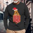 Merry Christmas Forest Animal Chest Pocket Squirrel Langarmshirts Geschenke für alte Männer