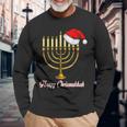 Merry Christmas Jewish Christmas Hanukkah Holiday Langarmshirts Geschenke für alte Männer