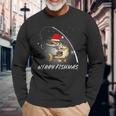 Merry Fishmas Fishing Zander Christmas Langarmshirts Geschenke für alte Männer