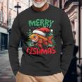 Merry Fishmas Fish Christmas Langarmshirts Geschenke für alte Männer