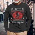 Merry Krampus Christmas Xmas Horror Ugly Jumper Evil Pyjamas S Langarmshirts Geschenke für alte Männer