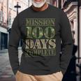 Mission 100 Days Complete Camouflage 100 Days Of School Long Sleeve T-Shirt Gifts for Old Men