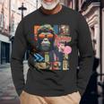Mono Frontprint Arte Gráfico Animal Obra De Arte Monkey Camiseta de manga larga Regalos para ancianos