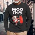 Moo Thai Muay Thai Cow Thai Boxing For Children Muay Thai Langarmshirts Geschenke für alte Männer