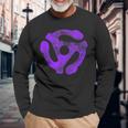 Music Turntable Record Dj Purple 45 Rpm Adapter Camiseta de manga larga Regalos para ancianos