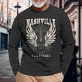 Nashville Tennessee Alas De Guitarraintage Sin Mangas Camiseta de manga larga Regalos para ancianos