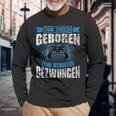 Nerd Gamer Zum Zocken Geboren Zum Arbeiten Zwungen S Langarmshirts Geschenke für alte Männer