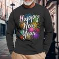 New Year's Eve Party Outfit Decoration Fireworks New Year Happy New Year Langarmshirts Geschenke für alte Männer