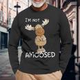 Not Amoosed Moose I Nö Fun Elk Word Game I No Statement Langarmshirts Geschenke für alte Männer