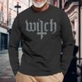 Occult Witch Satan Gothic Grunge Satan Devil Witch Langarmshirts Geschenke für alte Männer