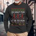 Oh What Fun It Is To Run Christmas Jumper Langarmshirts Geschenke für alte Männer