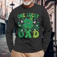 One Lucky Dad Father Irish Clovers St Patrick's Day Long Sleeve T-Shirt Gifts for Old Men