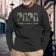 Papa Veteran Myth Legend American Flag Father's Day Long Sleeve T-Shirt Gifts for Old Men