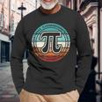 Pi Day Retro Pi Symbol Math Teacher Nerd Geek 314 Long Sleeve T-Shirt Gifts for Old Men