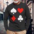 Playing Cards Skat Card Game Poker Costume Carnival Fancy Dress Langarmshirts Geschenke für alte Männer