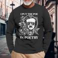Poesía Poesía Edgar Allan Poe Con Raven Gothic Horror Escritor Camiseta de manga larga Regalos para ancianos