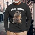 Polish Beaver Saying Bober Kurwa Yes Pierdole Bobr Langarmshirts Geschenke für alte Männer