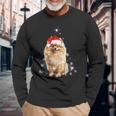 Pomeranian Christmas Tree Santa Hat Lights Jumper Langarmshirts Geschenke für alte Männer