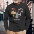 Portugal Lisbon Card Icon Traditional Keepsake Langarmshirts Geschenke für alte Männer