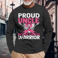 Proud Uncle Warrior Breast Cancer Awareness Long Sleeve T-Shirt Gifts for Old Men