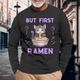 Ramen Cat Japanese Kawaii Anime Purple Style Langarmshirts Geschenke für alte Männer