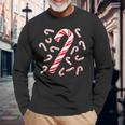 Red And White Candy Cane Santa Christmas Long Sleeve T-Shirt Gifts for Old Men