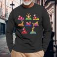 Reindeer Yoga Santa Xmas Meditation Chakra Christmas Langarmshirts Geschenke für alte Männer