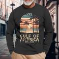 Retro Gulf Of Usa America Est 2025 American Flag Gulf Mexico Long Sleeve T-Shirt Gifts for Old Men