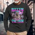 Rizz Em With The Tism Retrointage Raccoon Meme Langarmshirts Geschenke für alte Männer