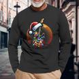 Rock & Roll Santa Guitar Guitar Christmas Langarmshirts Geschenke für alte Männer