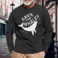 Salvar A Las Ballenas Camiseta de manga larga Regalos para ancianos