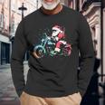 Santa Claus Motorcycle Vintage Christmas Biker Lover Long Sleeve T-Shirt Gifts for Old Men