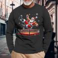 Santa Wrestling Christmas Wrestler Matching Sport Lover Langarmshirts Geschenke für alte Männer