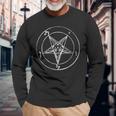 Satanic Pentagram Sigil Of The Devil Langarmshirts Geschenke für alte Männer