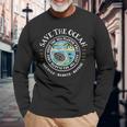 Save The Ocean Keep Sea Plastic Free Turtle Langarmshirts Geschenke für alte Männer