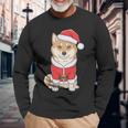 Shiba Inu Santa Claus Christmas Langarmshirts Geschenke für alte Männer