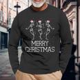 Skeletons Dance With Christmas Hats Merry Christmas Skeleton Langarmshirts Geschenke für alte Männer